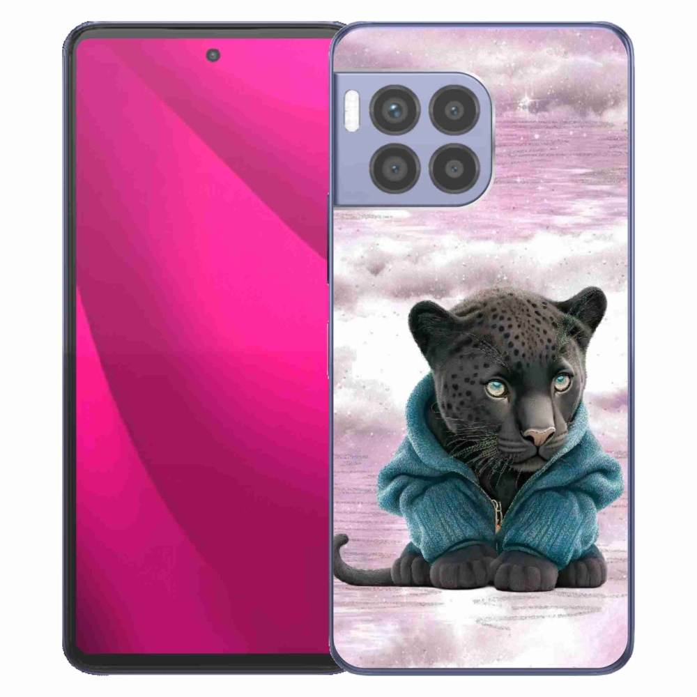 Zselés borítás mmCase a T-Mobile T Phone 2 Pro készülékhez - fekete párduc pulóverben