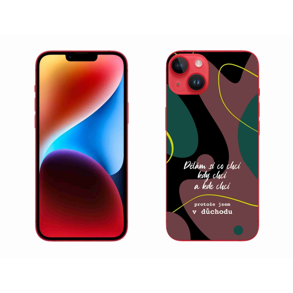 Gél borítás mmCase iPhone 14 Plus készülékhez - vicces szöveg 10 fekete háttér