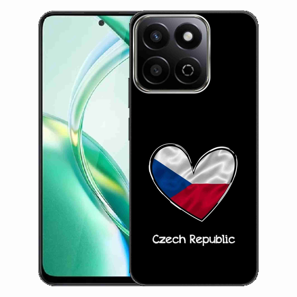 Zselés borító mmCase a Honor 200 Smart 5G készülékhez - zászló szív fekete háttérrel