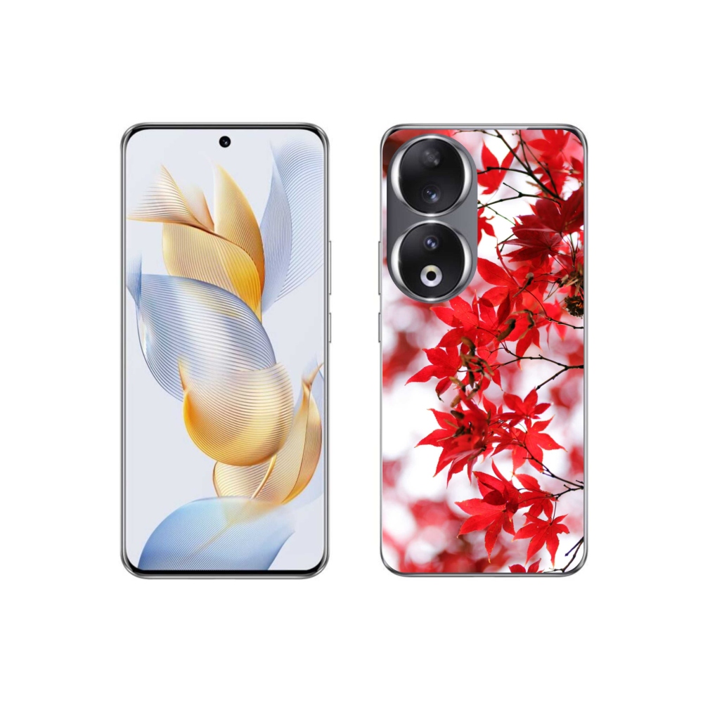 Zselés borítás mmCase a Honor 90-hez - piros levelek