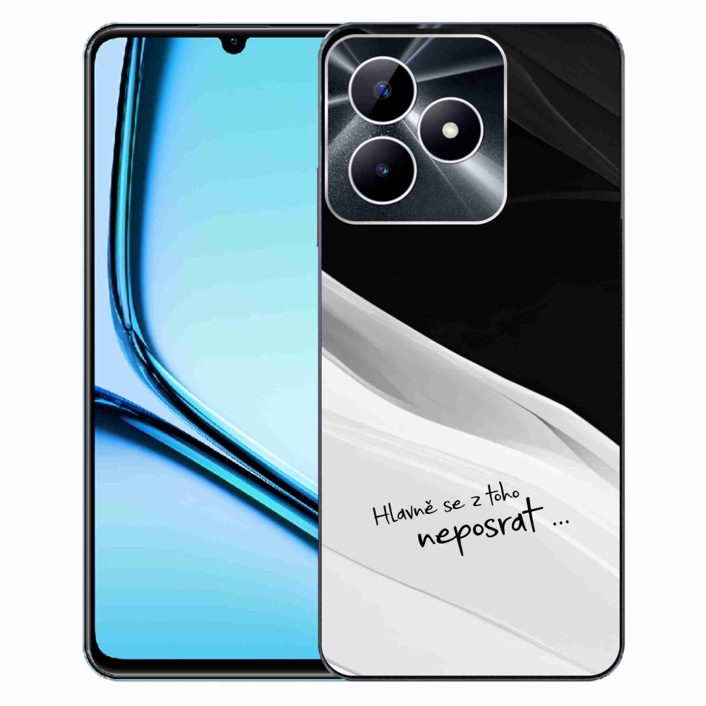 Gél borító mmCase a Realme Note 50 készülékhez - vicces szöveg 13 fehér és fekete háttérrel