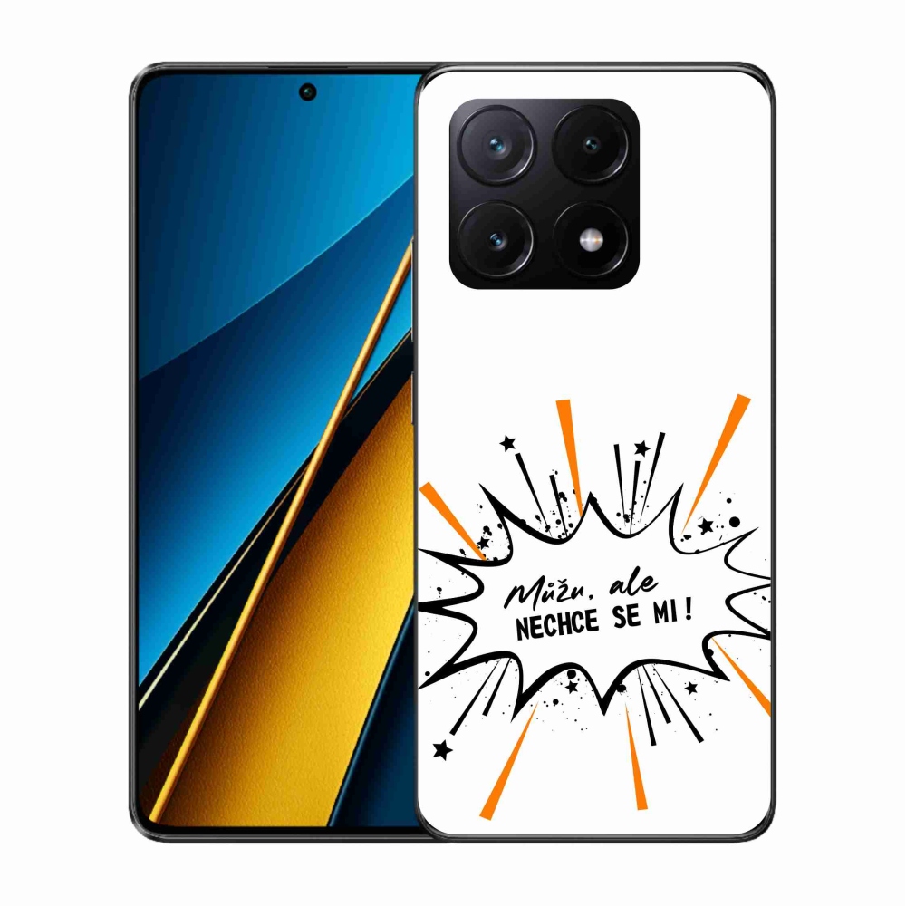 Gél borító mmCase a Xiaomi Poco X6 Pro 5G számára - vicces szöveg 11 fehér háttér