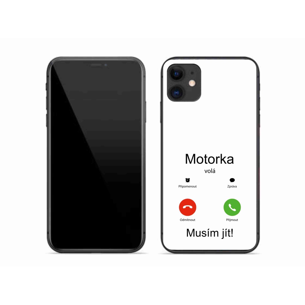Gél borítás mmCase iPhone 11 készülékhez - motoros hívás fehér háttérrel
