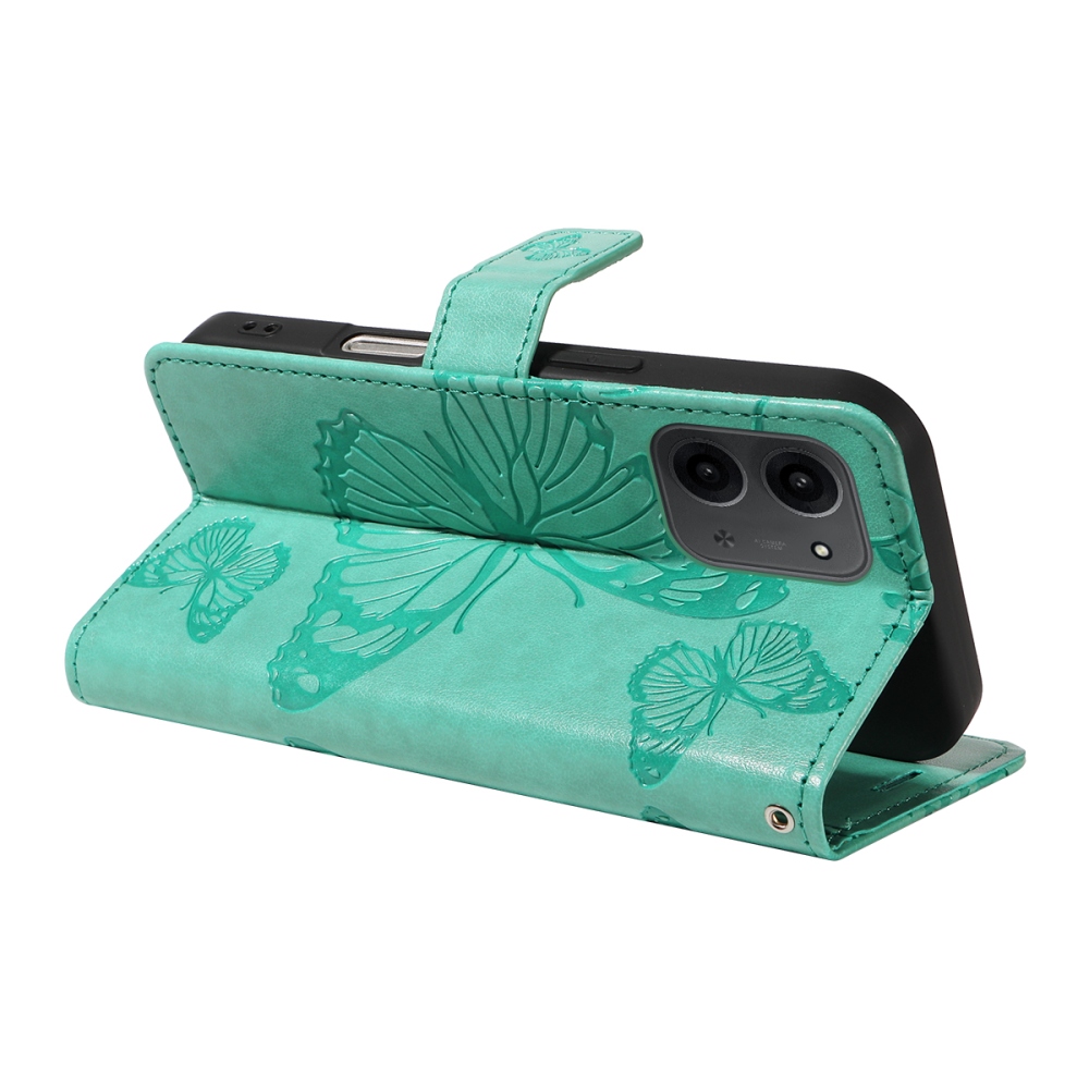 Nagy pillangó könyv tok Xiaomi Redmi 15C 4G/5G (173mm) - teáskék színben