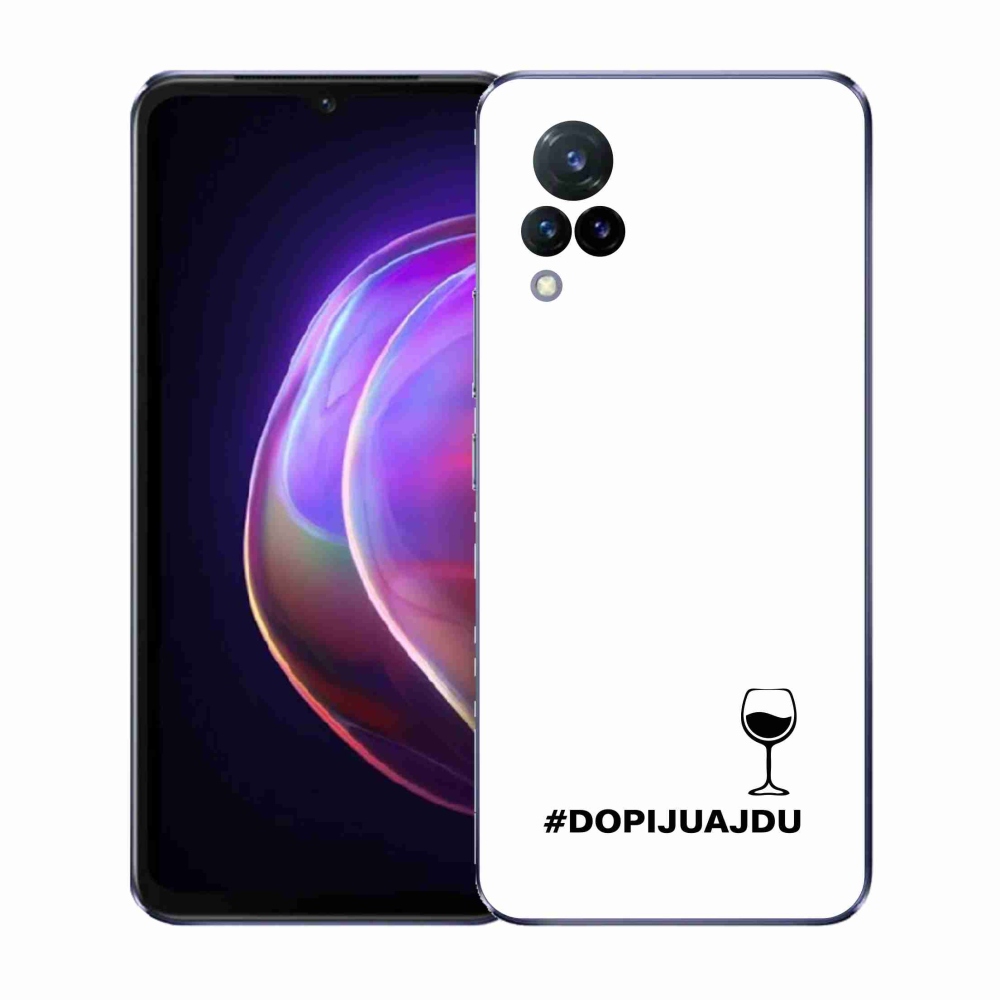 Gél borítás mmCase a Vivo V21 4G/5G készülékhez - bor motívum fehér alapon