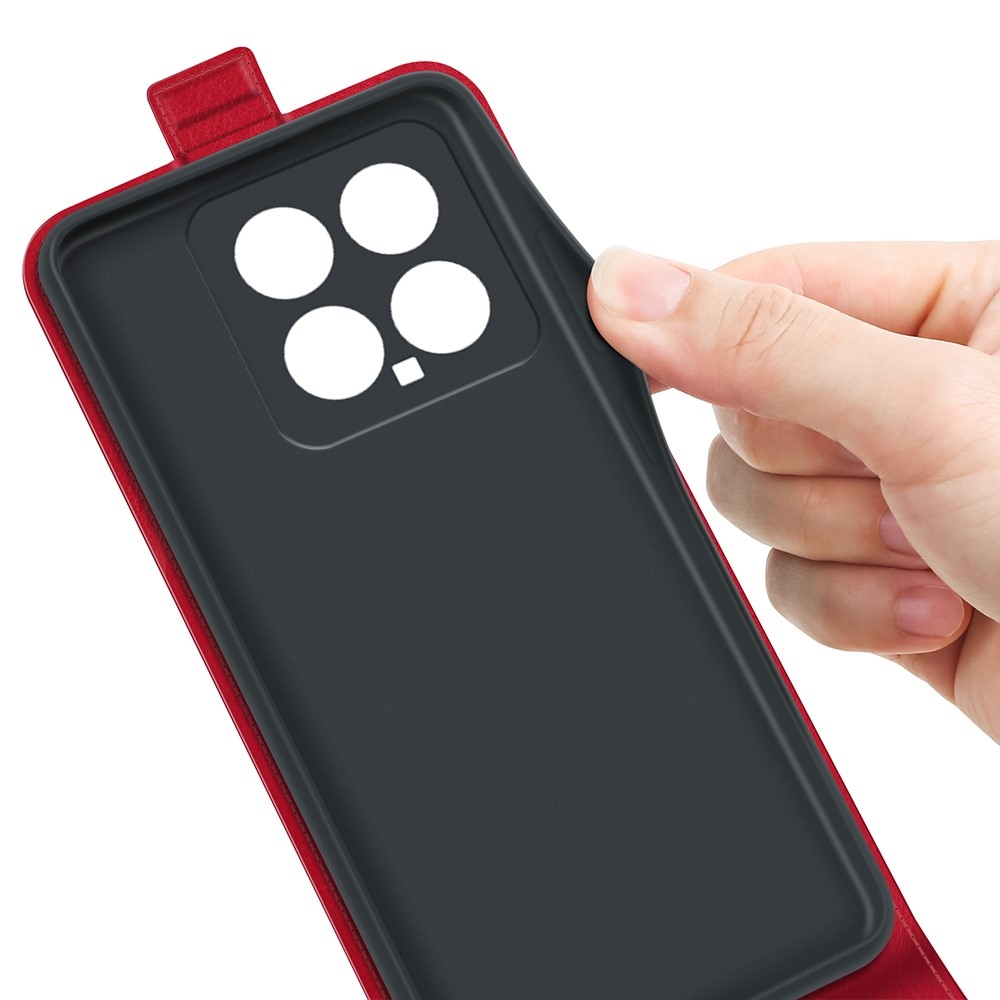 Függőleges könyvtáska a Xiaomi 14-hez - piros