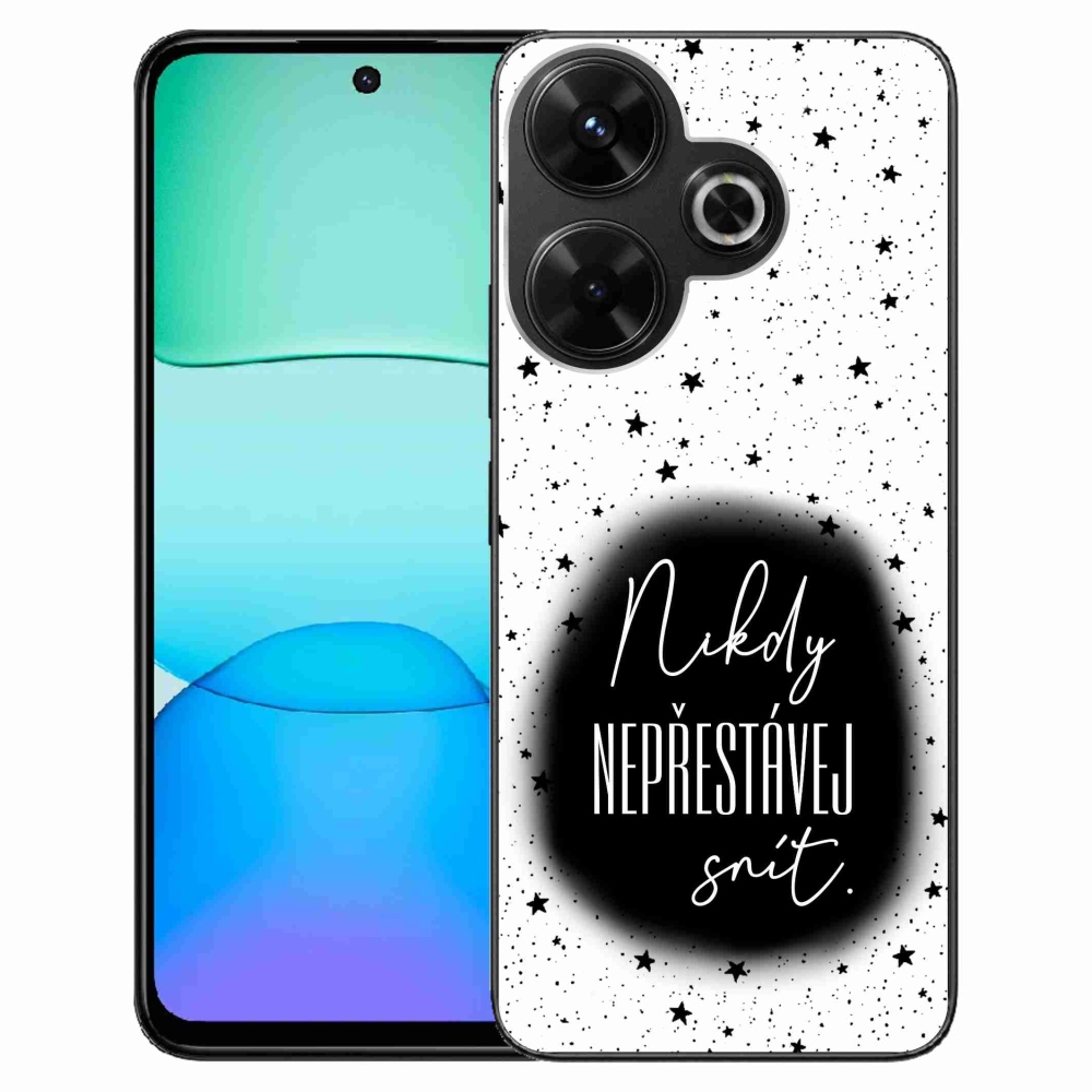 Gél borítás mmCase a Xiaomi Redmi 13 4G/Poco M6 4G - idézet 1 fekete és fehér háttérrel