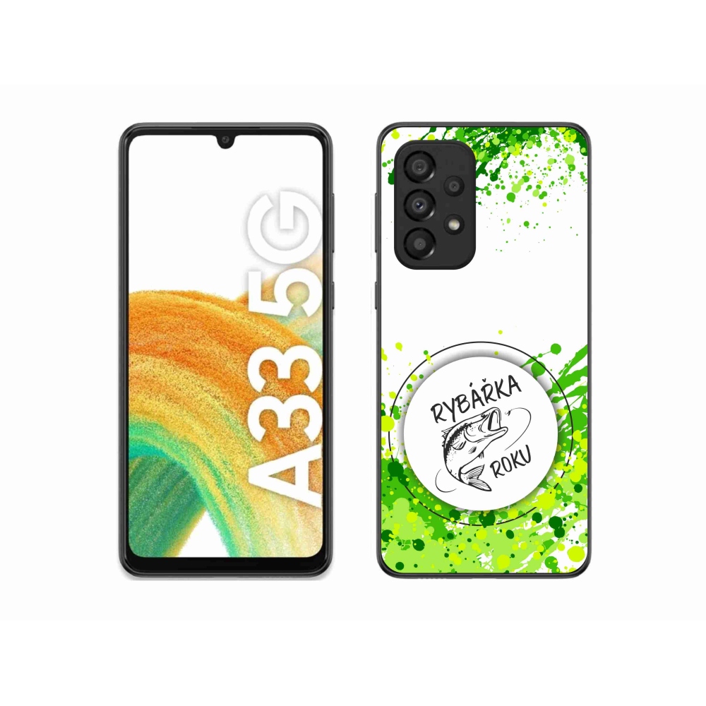 Gél borító mmCase Samsung Galaxy A33 5G - az év horgásza fehér háttérrel