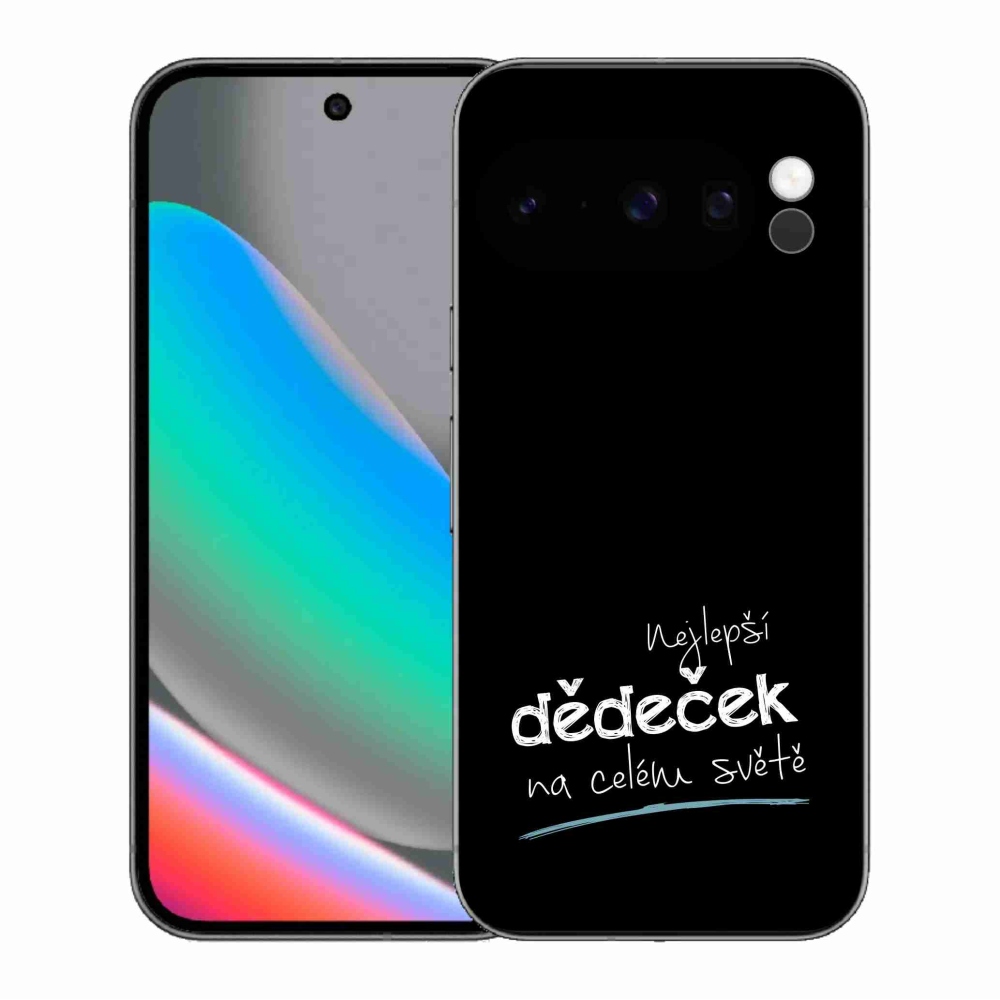 Gél borítás mmCase a Google Pixel 10 Pro - Legjobb nagypapa 3 fekete háttérrel