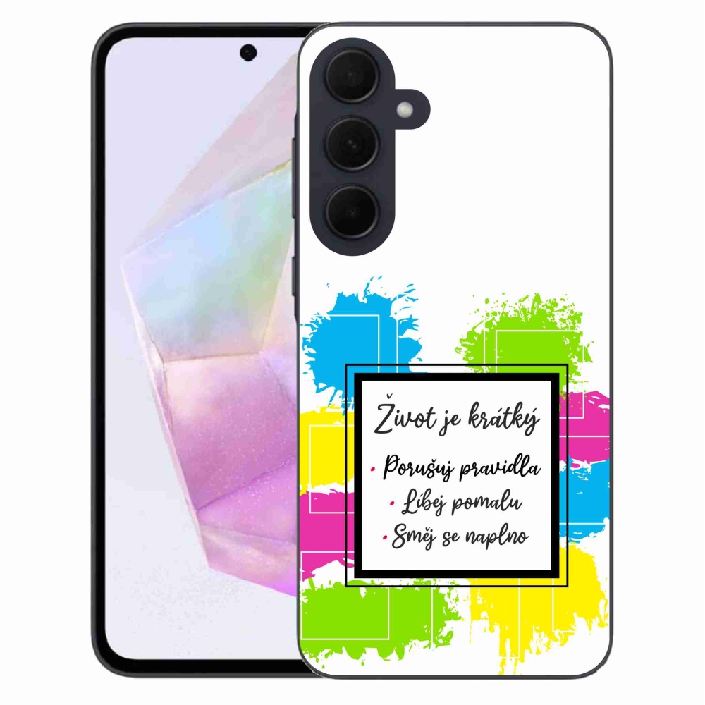 Gél borítás mmCase Samsung Galaxy A35 5G - idézet 5 fehér háttér