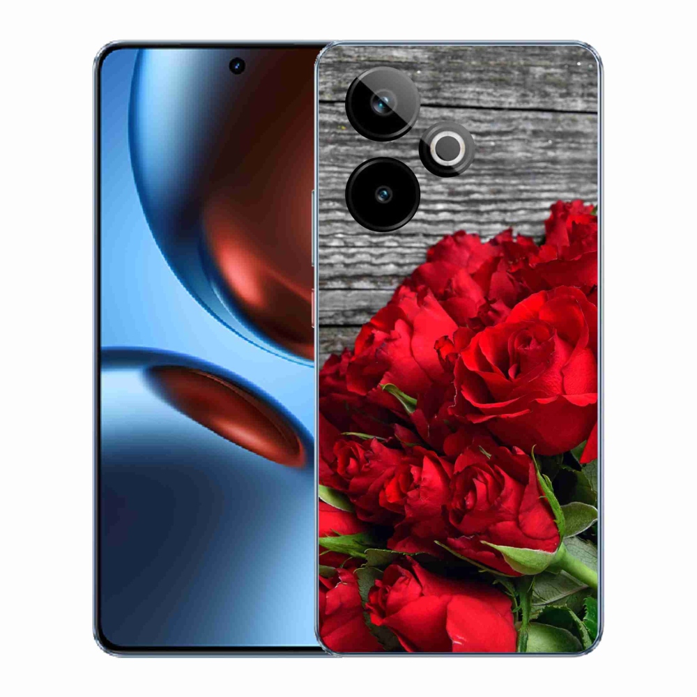 Rugalmas zselés tok mmCase képpel a Realme GT 7 5G/GT 7T 5G számára - piros rózsa