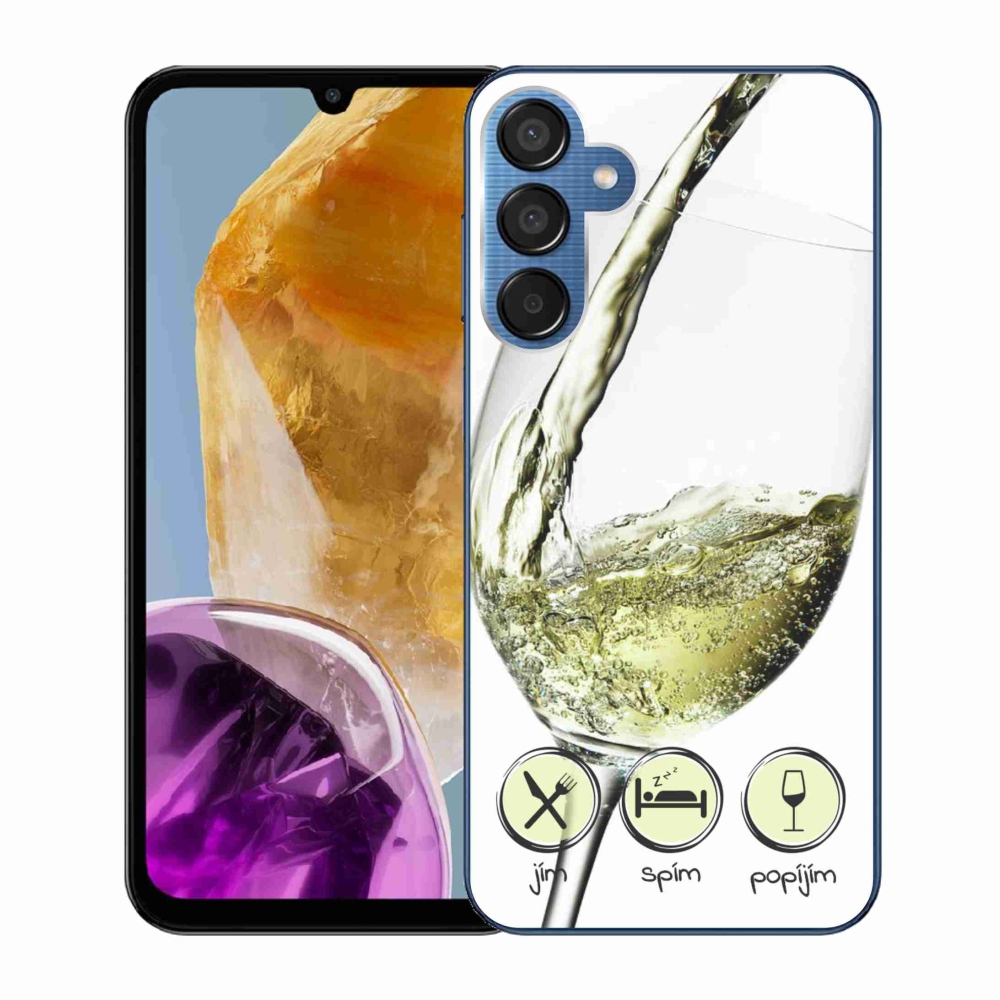Gél tok mmCase Samsung Galaxy M15 5G - borospohár fehér