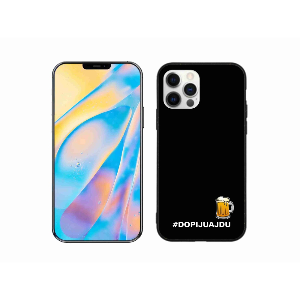Gél borítás mmCase iPhone 12 készülékhez - sör motívum 1 fekete háttér