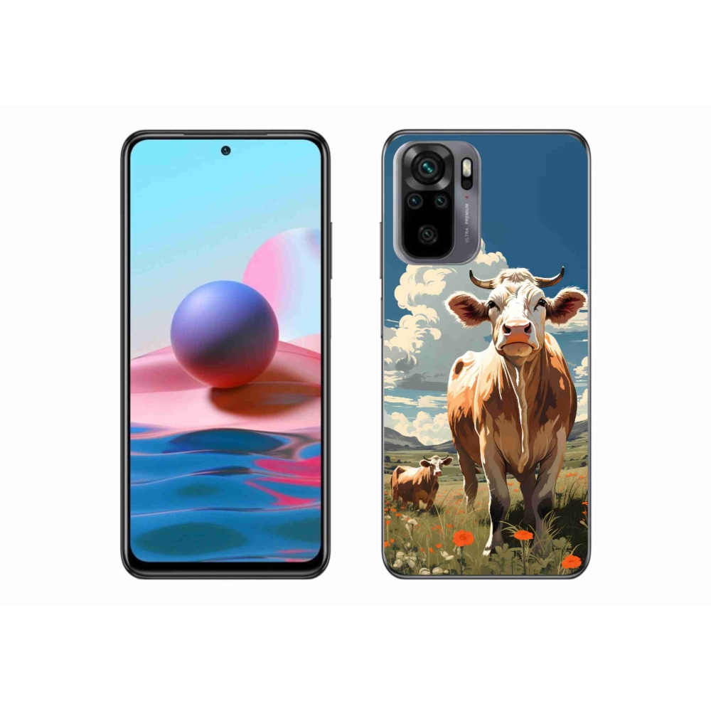 Gél borító mmCase a Xiaomi Redmi Note 10 4G-hez - tehenek a réten