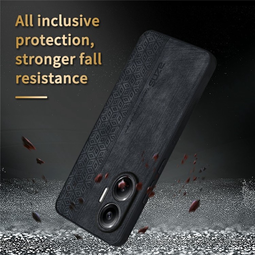 AZNS zselés tok PU bőrrel borítva a Xiaomi Poco F7 5G számára - fekete