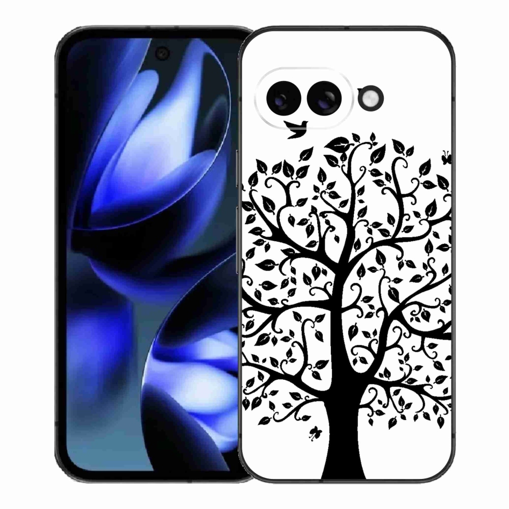 Gél borítás mmCase a Google Pixel 9a számára - fekete és fehér fa