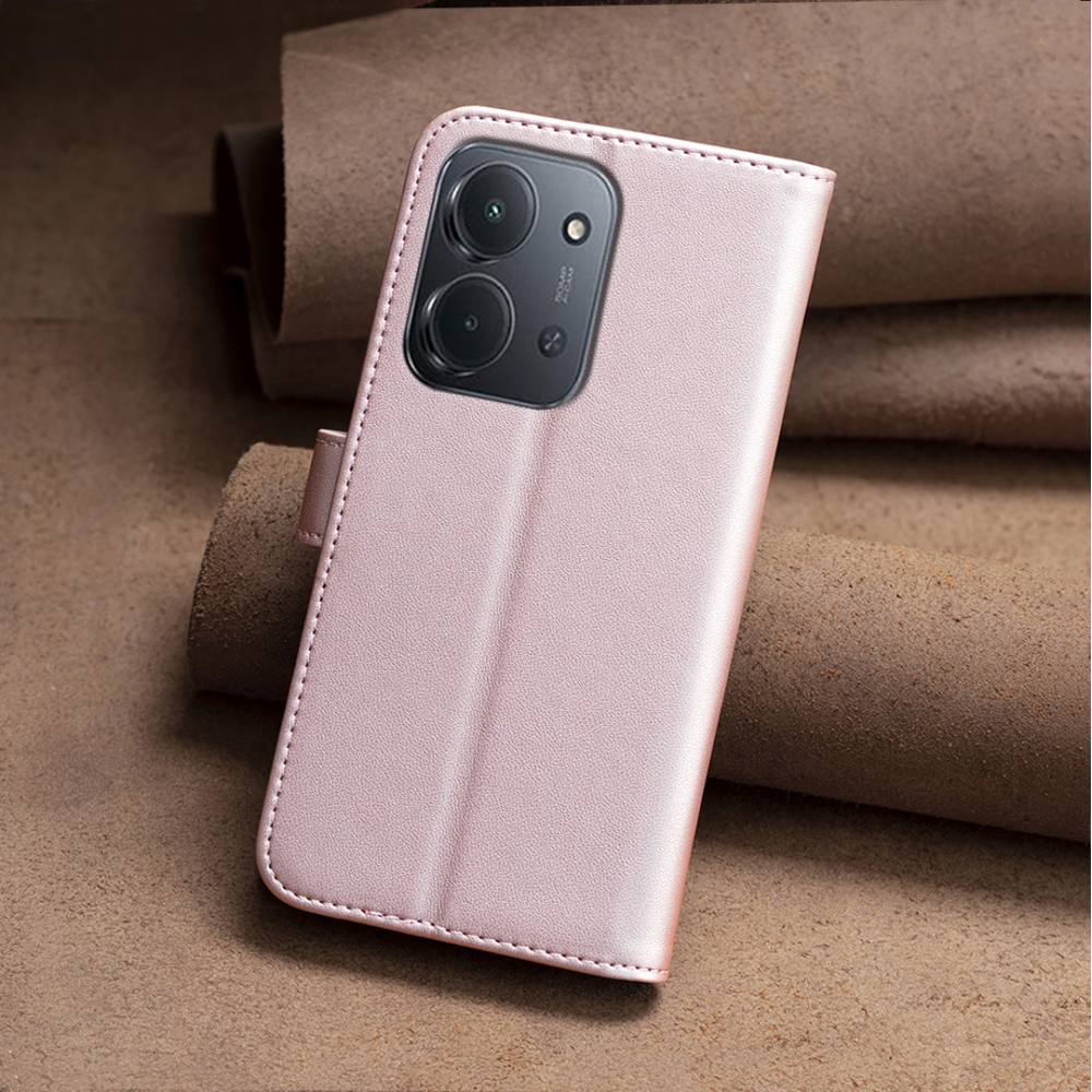 BNF könyv tok Xiaomi Redmi 15C 4G/5G (173mm) - rózsa arany