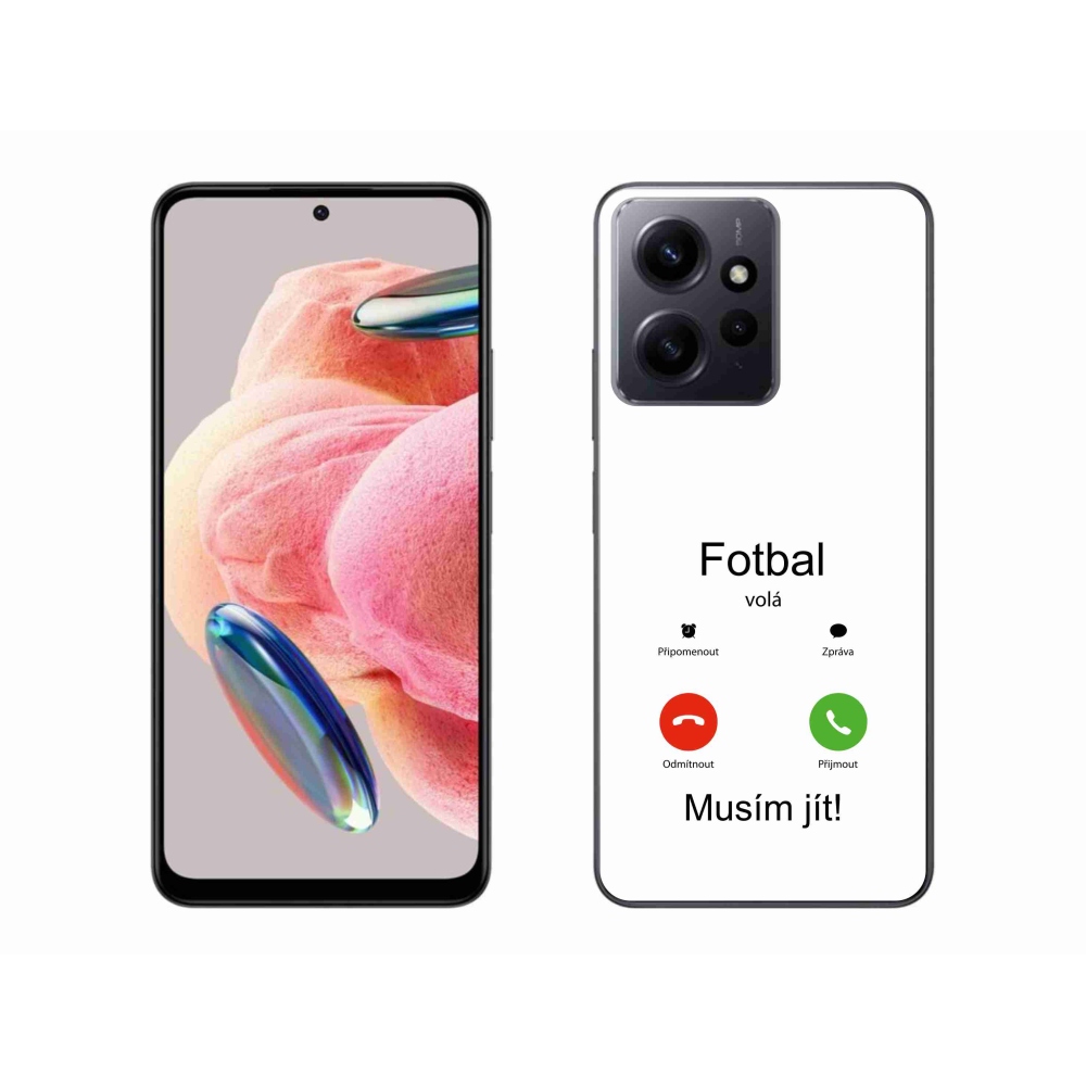 Gél borító mmCase a Xiaomi Redmi Note 12 4G - futball hívások fehér háttérrel