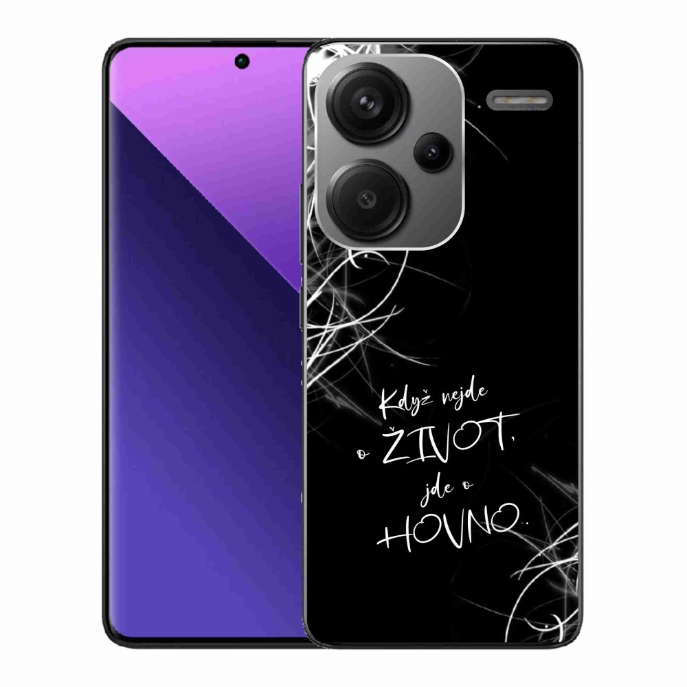 Gél borító mmCase a Xiaomi Redmi Note 13 Pro+ 5G számára - vicces szöveg 16 fekete háttérrel