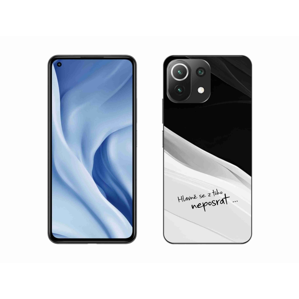 Gél borító mmCase a Xiaomi Mi 11 Lite 4G/5G-hez - vicces szöveg 13 fekete és fehér háttérrel