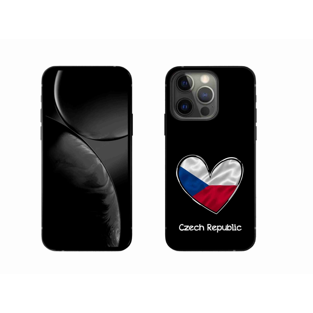 Zselés borítás mmCase iPhone 13 Pro 6.1 készülékhez - zászlós szív fekete háttérrel