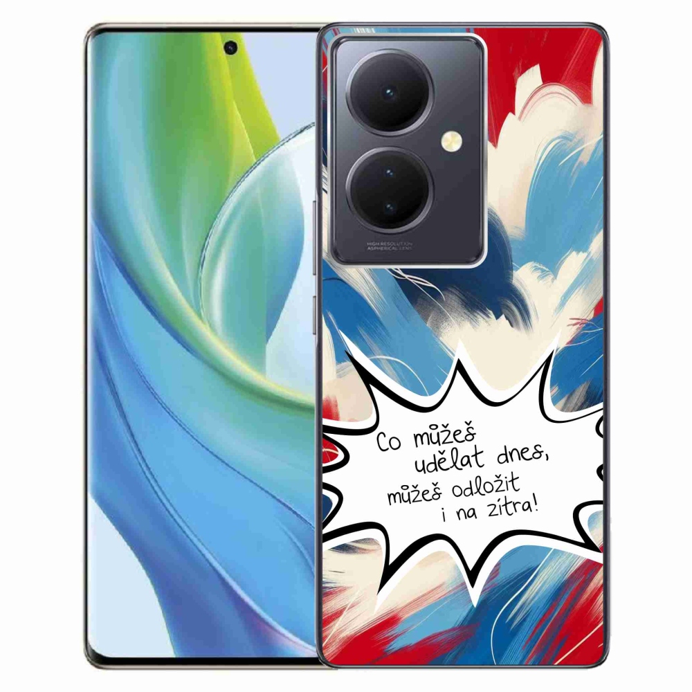 Gél borító mmCase a Vivo V29 Lite 5G-hez - vicces szöveg 9 fehér háttér