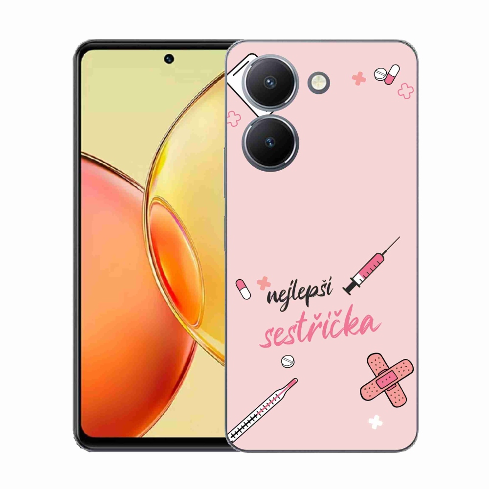 Gélburkolat mmCase a Vivo Y36-on - a legjobb kishúg rózsaszín háttérrel