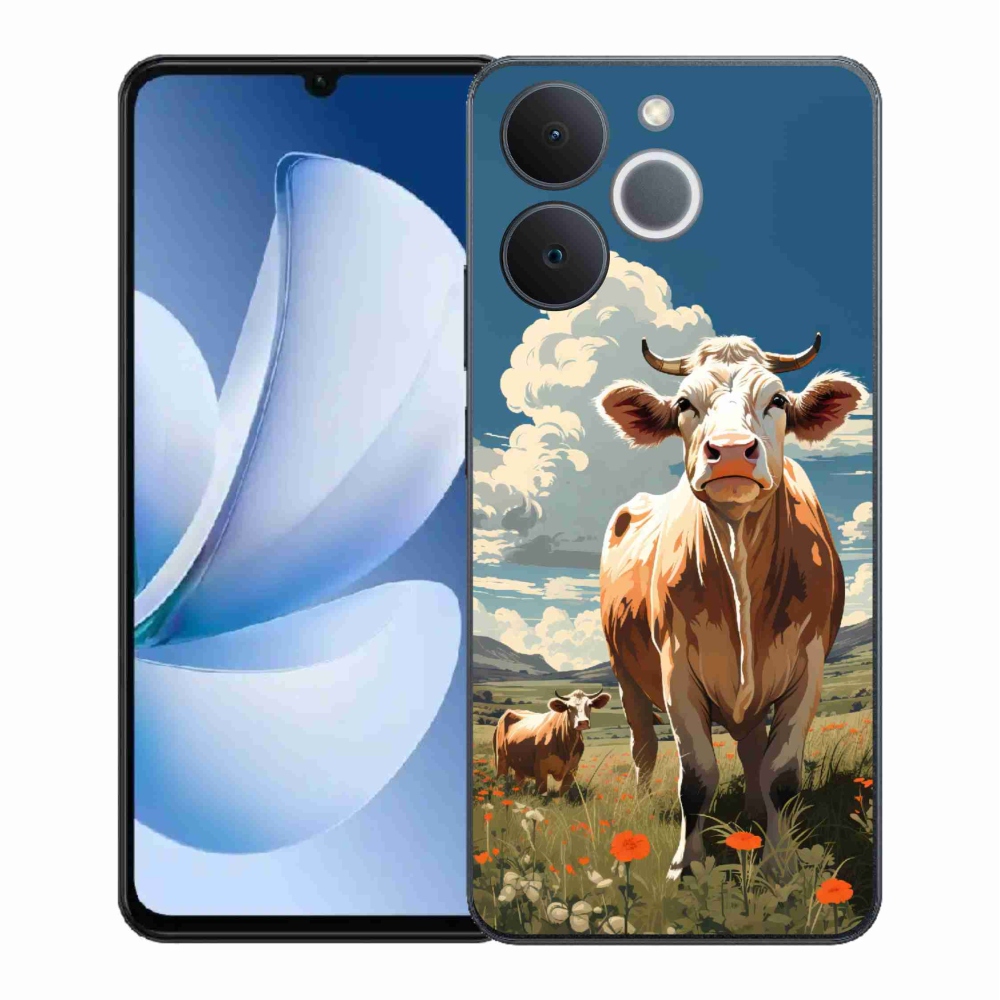 Zselés borítás mmCase a Realme Note 70T-hez - tehenek a réten