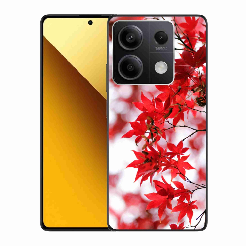 Gél borítás mmCase a Xiaomi Redmi Note 13 5G-hez - piros levelek
