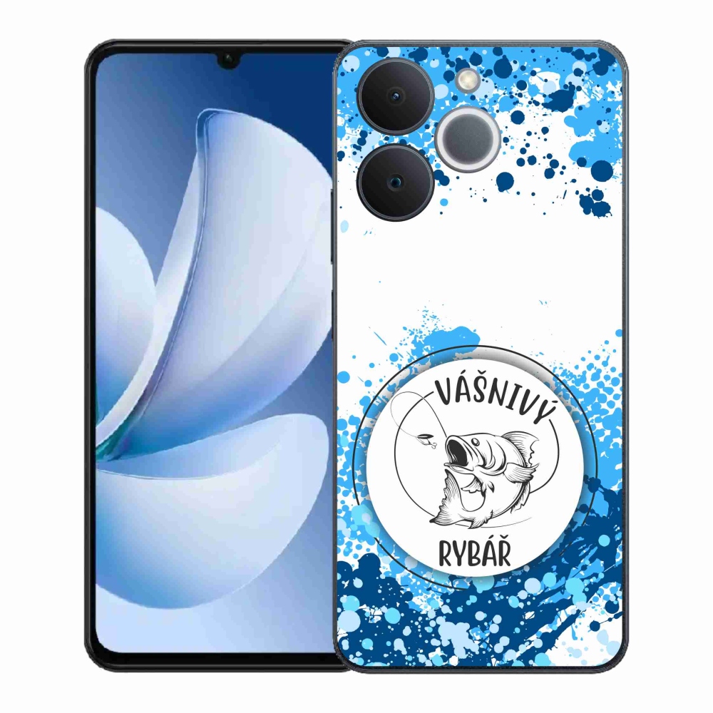 Gél borító mmCase a Realme Note 70T készülékhez - szenvedélyes halász fehér háttérrel