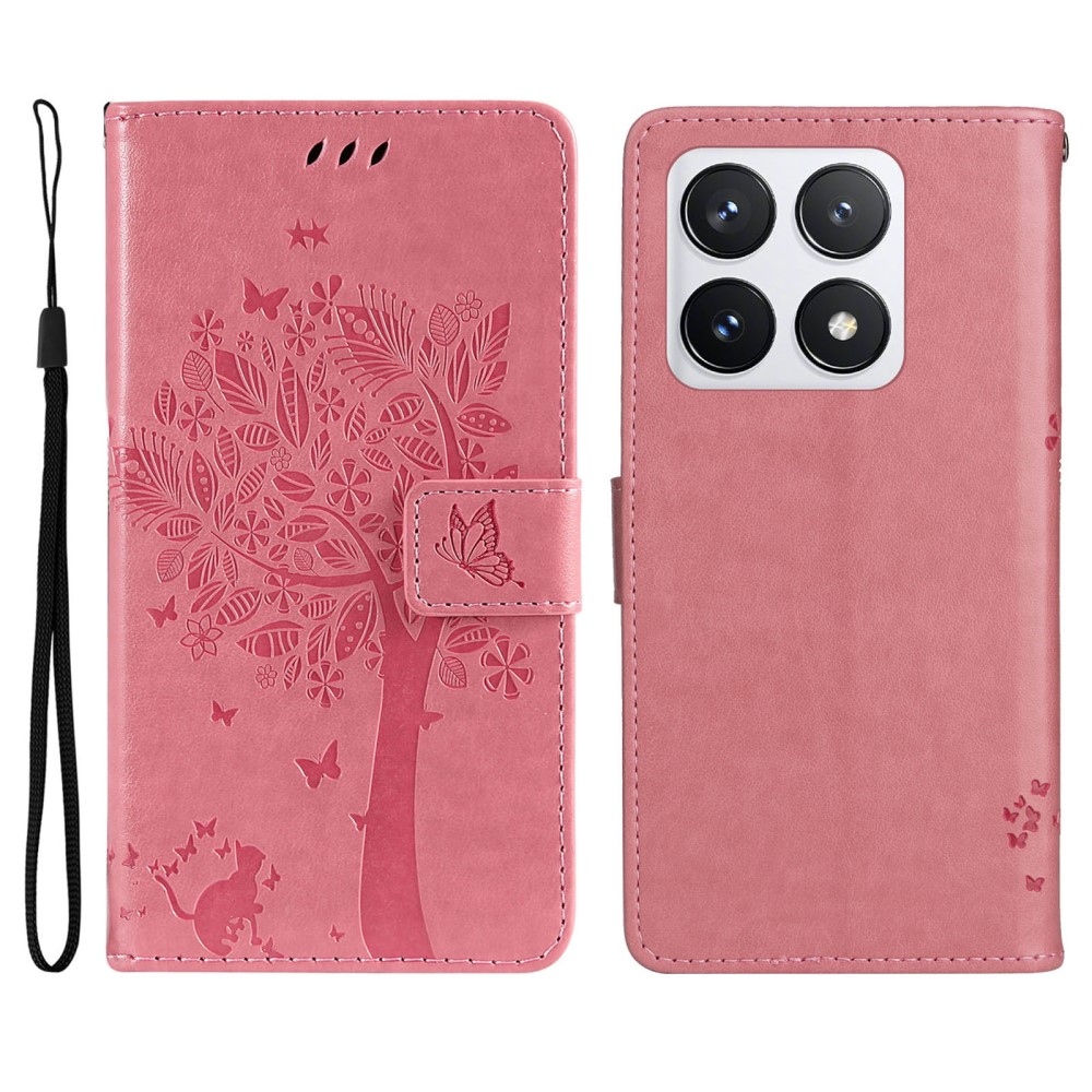 Fák könyve tok Xiaomi 14T Pro - rózsaszínű