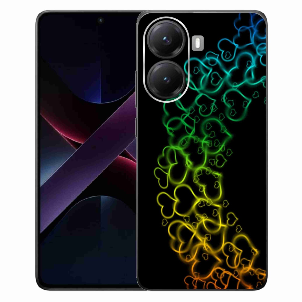 Gél borítás mmCase a Xiaomi Poco X7 Pro 5G számára - színes szívek