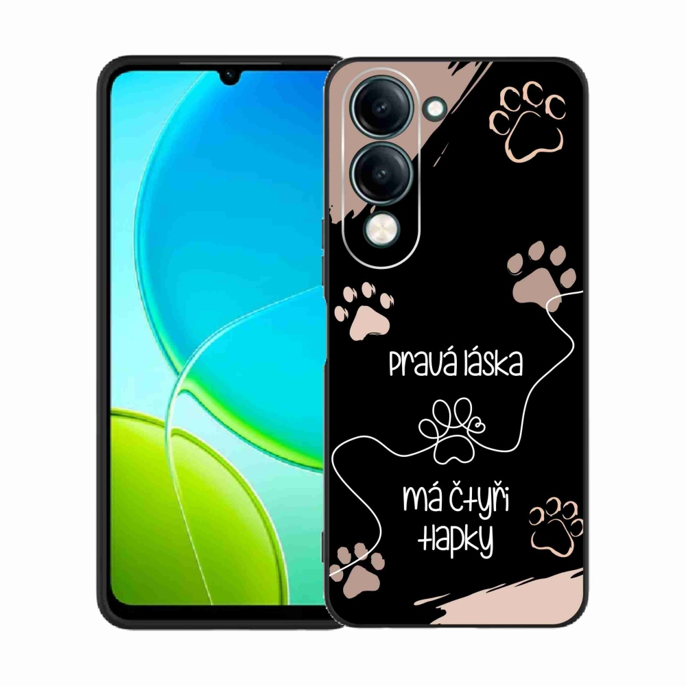 Gél borító mmCase a Vivo Y29s 5G készülékhez - kutya motívum 1 fekete háttér