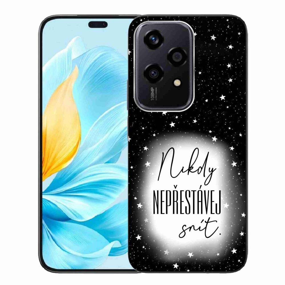 Gél borító mmCase a Honor 200 Lite 5G készülékhez - Quote 1 fehér és fekete háttérrel