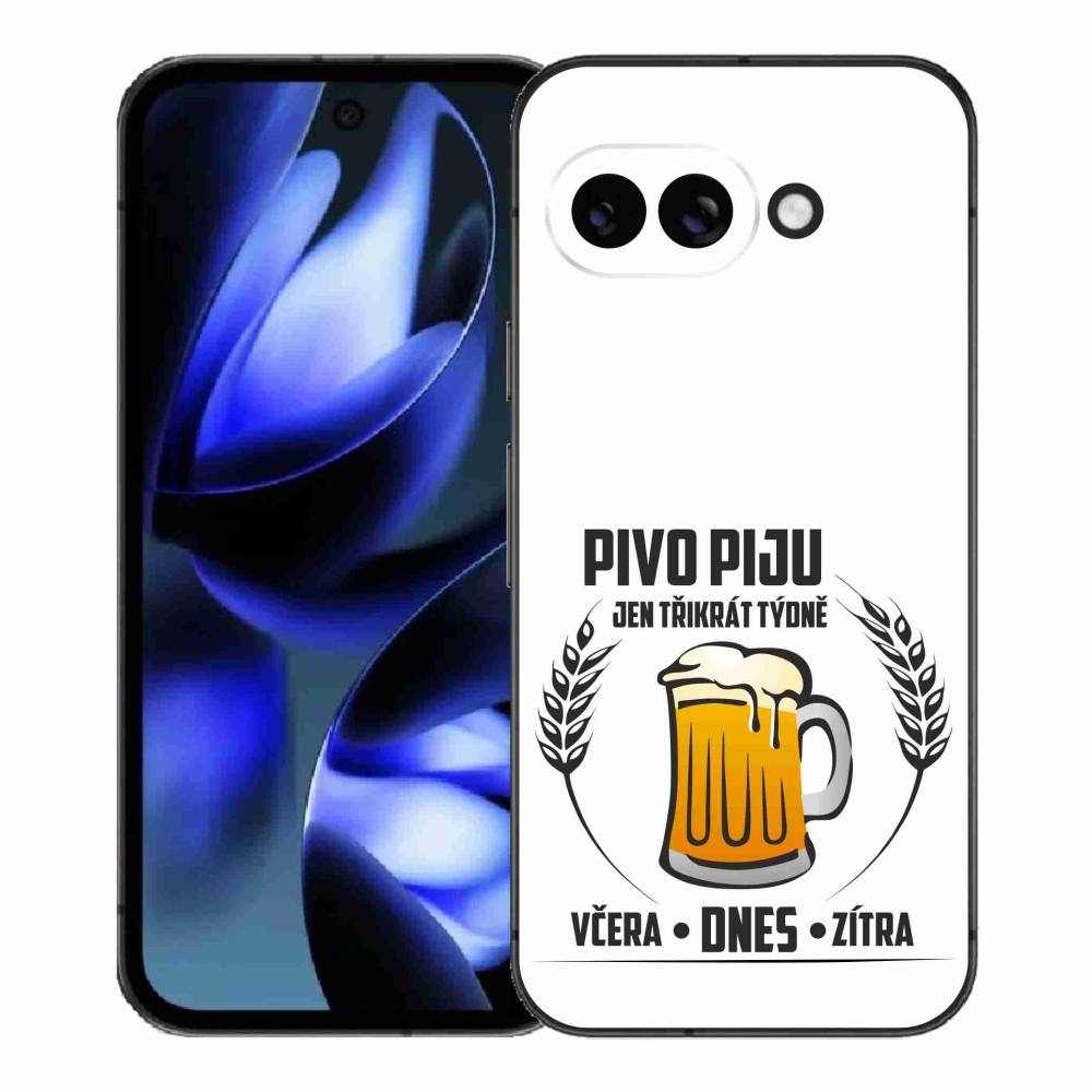 Gél borítás mmCase a Google Pixel 9a készülékhez - sör motívum fehér háttérrel