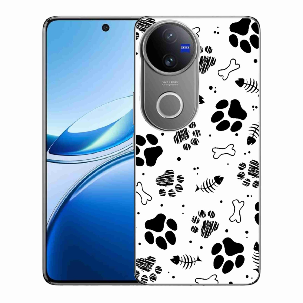 Zselés borítás mmCase a Vivo V50 5G-hez - kutyamancsok 1