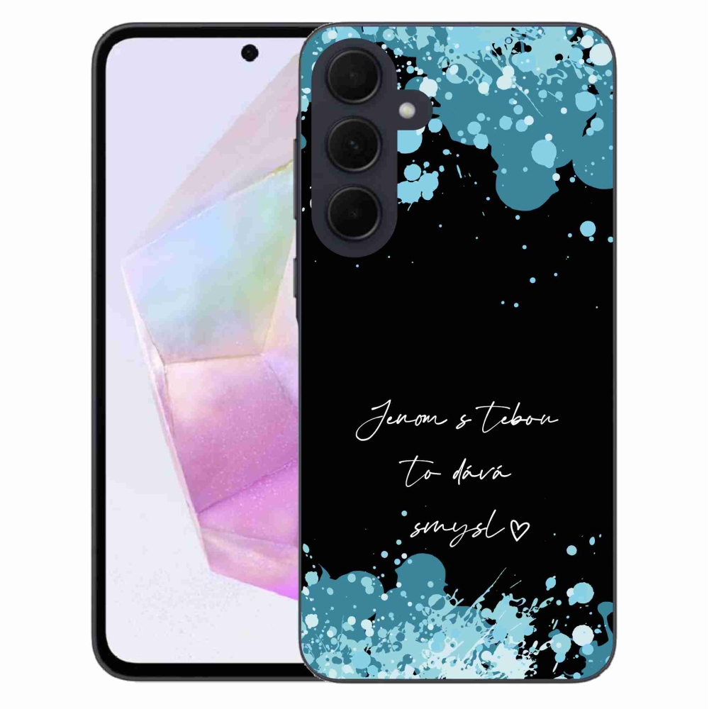 Gél borító mmCase Samsung Galaxy A35 5G - szerelmes szöveg fekete háttérrel