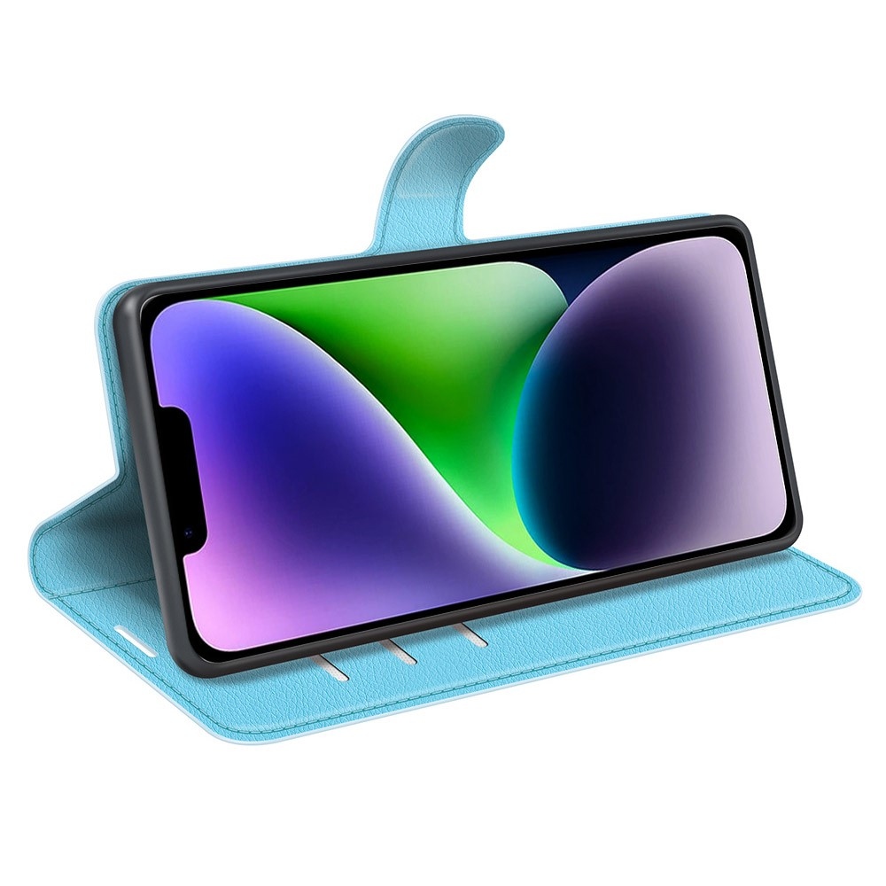 Litchi könyvtáska iPhone 15 készülékhez - kék