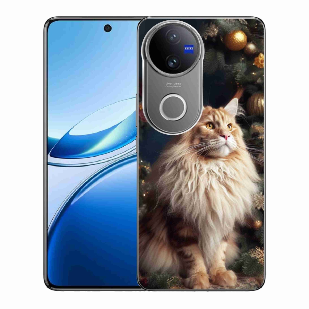 Zselés borítás mmCase a Vivo V50 5G-hez - macska a fánál
