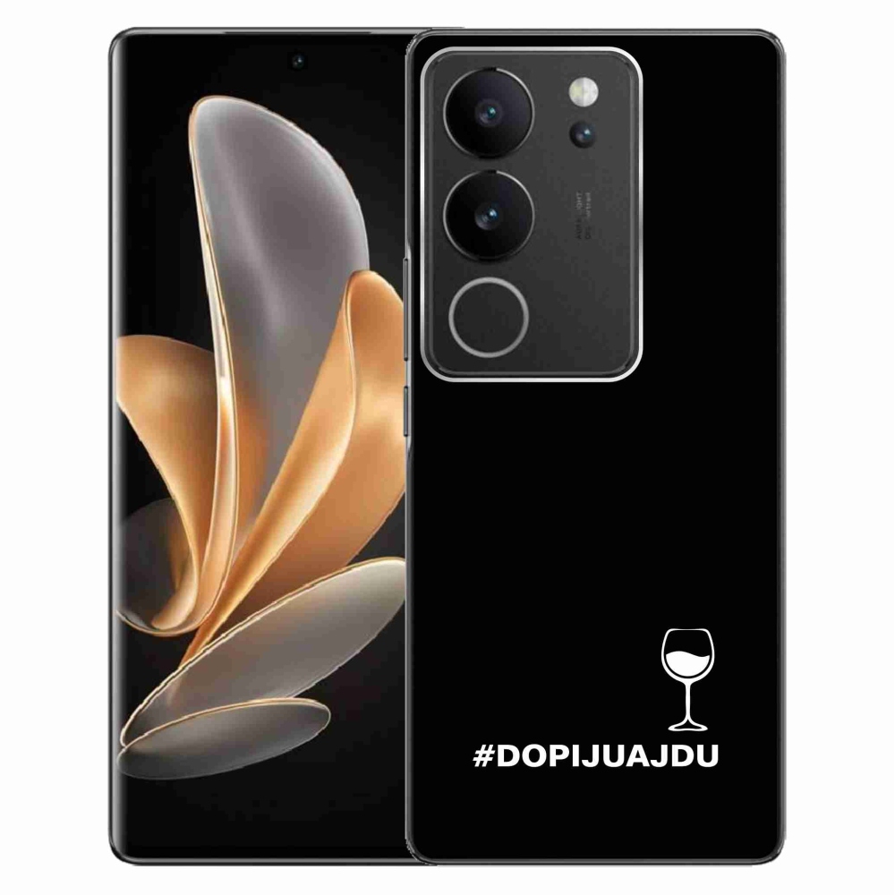 Gél borítás mmCase Vivo V29 5G - bor motívum fekete háttérrel