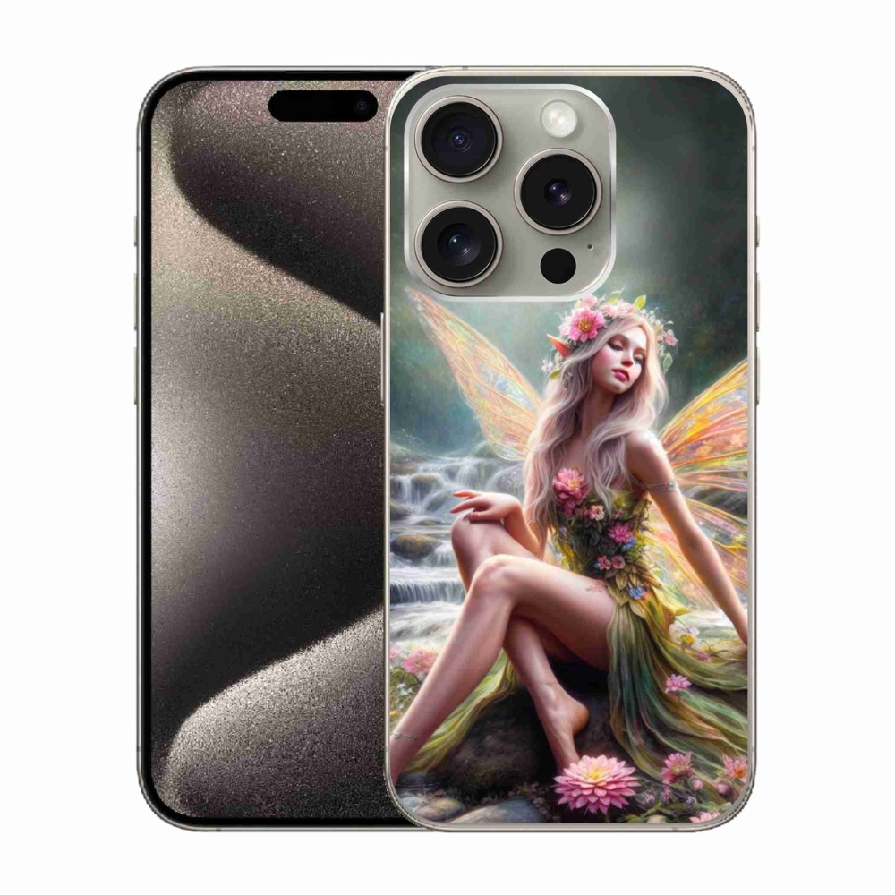 Zselés borítás mmCase iPhone 15 Pro készülékhez - pillangó nő 1