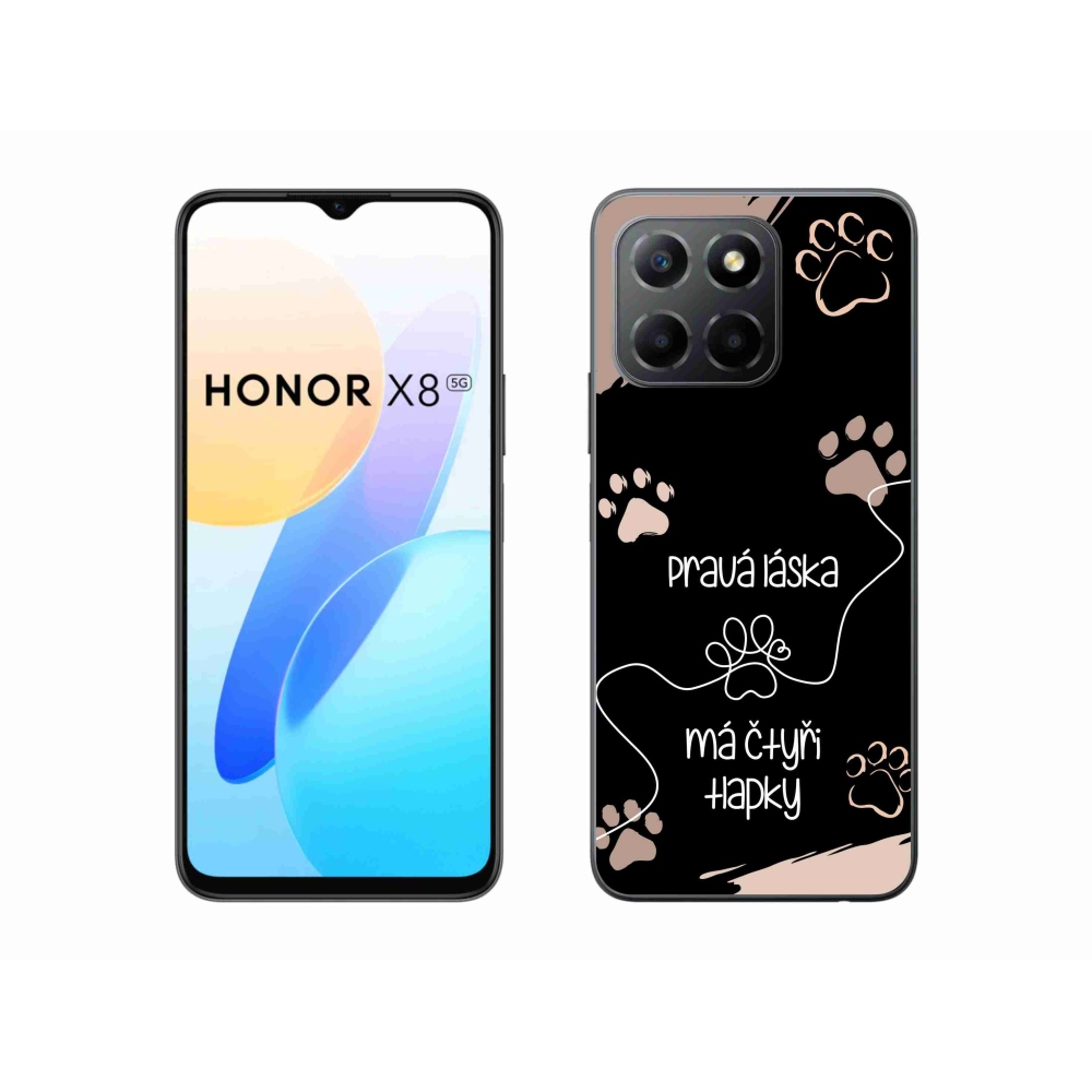 Zselés borítás mmCase a Honor X8 5G/Honor 70 Lite 5G készülékhez - kutyamotívum 1 fekete háttér