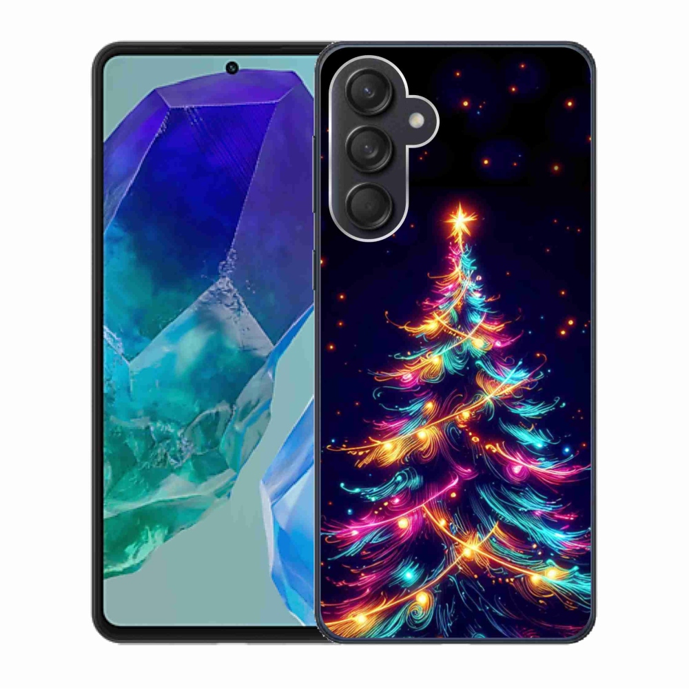 Gél borító mmCase Samsung Galaxy M55 5G - neon karácsonyfa - Samsung Galaxy M55 5G számára