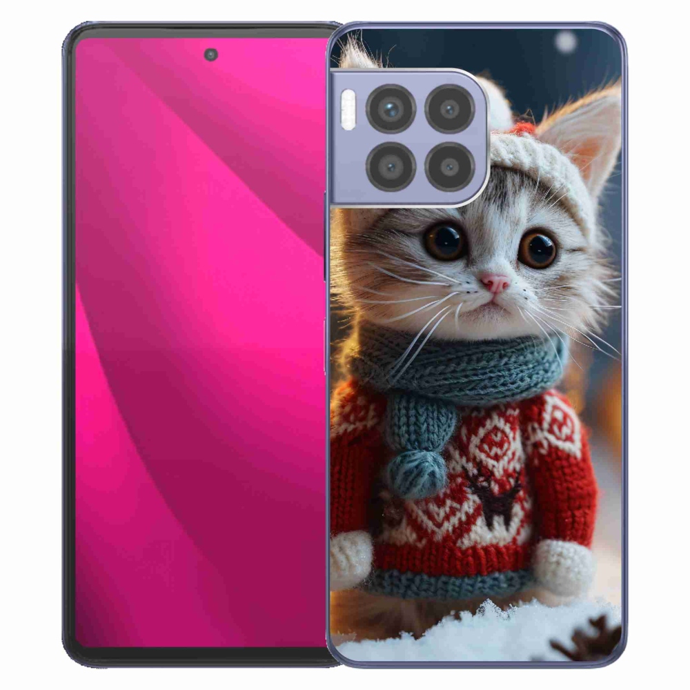 Zselés borítás mmCase a T-Mobile T Phone 2 Pro készülékhez - cica pulóverben