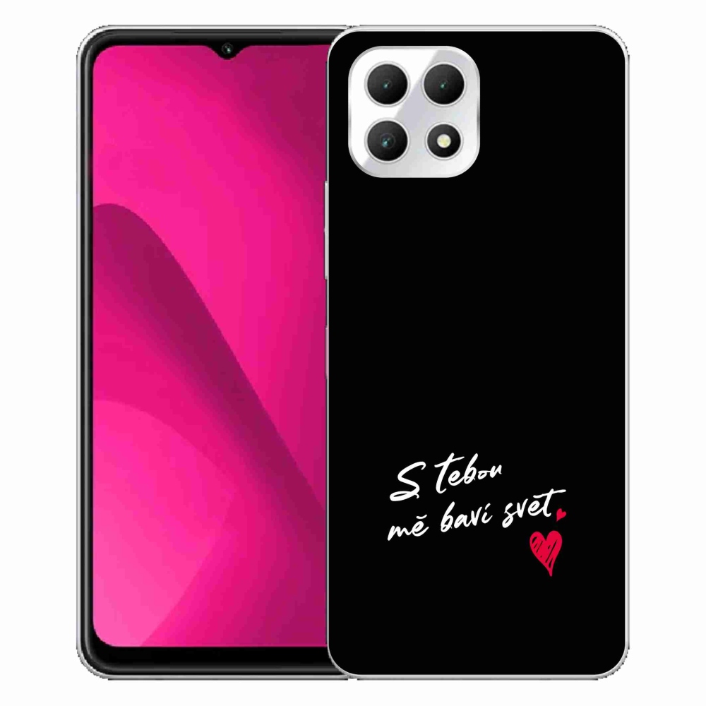 Gél borító mmCase a T-Mobile T Phone 2 készülékhez - love text 1 fekete háttér
