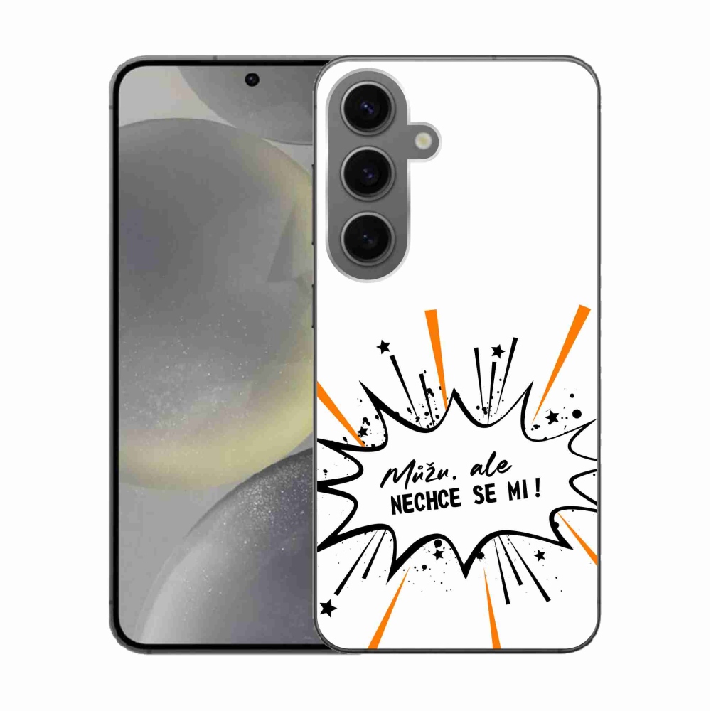 Gél borító mmCase Samsung Galaxy S24 készülékhez - vicces szöveg 11 fehér háttér