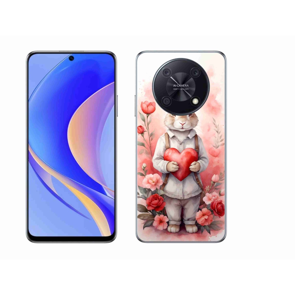 Gél borító mmCase a Huawei Nova Y90 készülékhez - nyúl szívvel