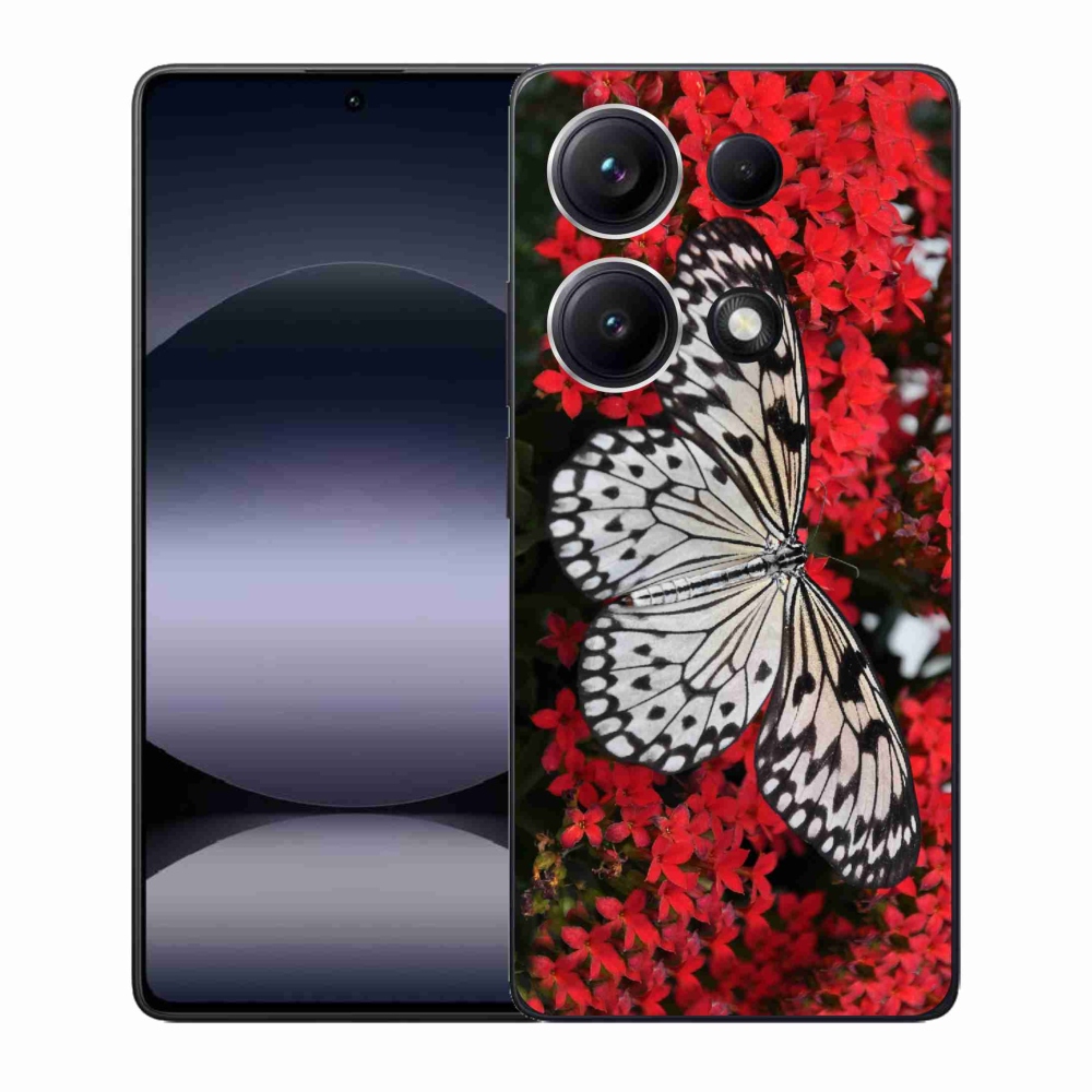 Gél borítás mmCase a Xiaomi Redmi Note 14S-hez - fekete és fehér pillangó 1