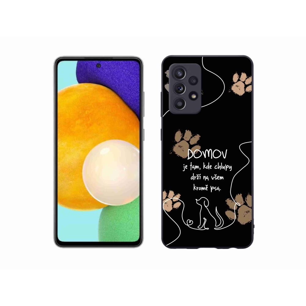 Gél borítás mmCase Samsung Galaxy A52s 5G - kutya motívum fekete háttérrel
