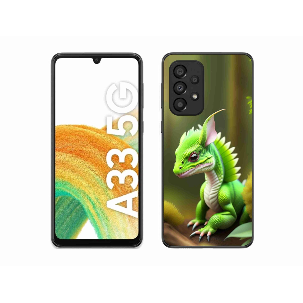 Zselés borítás mmCase Samsung Galaxy A33 5G - zöld sárkányhoz
